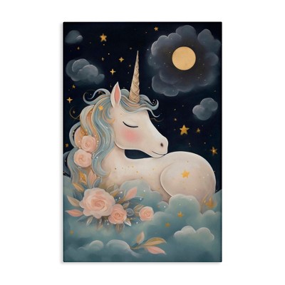 Stupell Industries Unicorn Surrounded By Clouds Canvas Art