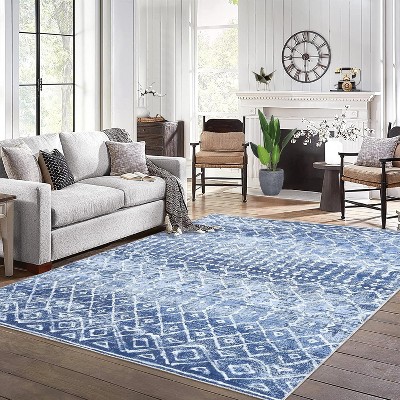 Area Rug Washable Low Pile Rug with Rubber Backing Floor Large Carpet Boho Foldable Rugs for Bedroom Living Room Home Office Playroom