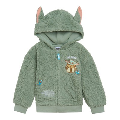 Star Wars The Mandalorian Grogu Cozy Faux Sherling Cosplay Hoodie Newborn to Infant