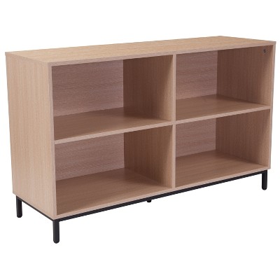 Emma and Oliver 4 Shelf 29.5"H Open Bookcase Storage in Oak Wood Grain Finish