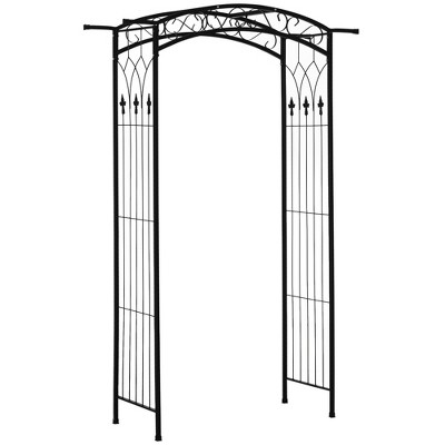 Gulches 7Ft Outdoor Garden Arbor, Wedding Arch for Ceremony, Trellis with Scrollwork Design, Ideal for Climbing Vines and Plants