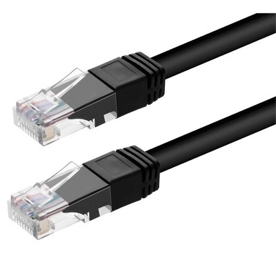 Monoprice Cat6 Ethernet Patch Cable - 7 Feet - Black | Snagless RJ45, Stranded, 550MHz, UTP, Pure Bare Copper Wire, 24AWG, Outdoor Rated