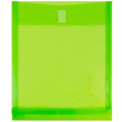 JAM Paper 9 3/4'' x 11 3/4'' 12pk Plastic Envelopes with Hook & Loop Closure, 1" Expansion, Letter Open End
