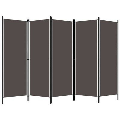 vidaXL 5-Panel Room Divider Gray 98.4"x70.9"