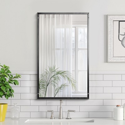MAYEERTY Aluminum Alloy Minimlist Modern High Definition Dressing Mirror Silver for Bedroom Entryway