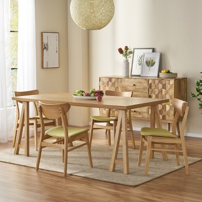 Christopher Knight Home Anise Mid Century Modern Fabric Upholstered Wood 5 Piece Dining Set