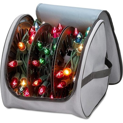 Hold N' Storage - Premium Christmas Light Storage Bag with Reinforced Handles and 3 Reels stores up to 375 ft Christmas Lights