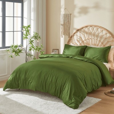 DOZ Long Staple Cotton Duvet Cover Set, Soft Sateen Weave, Smooth, Breathable, Cooling, Hotel Comfort