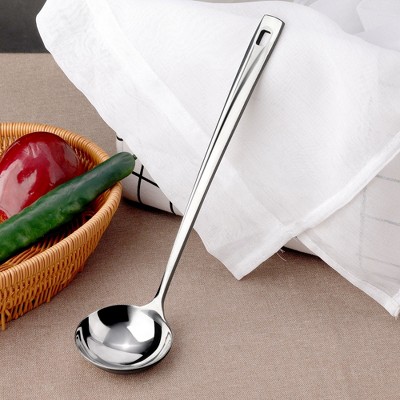 Unique Bargains Stainless Steel Ladle Kitchenware Spoons 11.6" Silver Tone 1 Pc