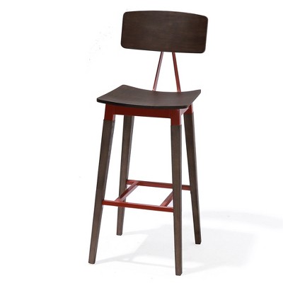 Modern Home Abbott Retro Contemporary Wood/Steel Barstool