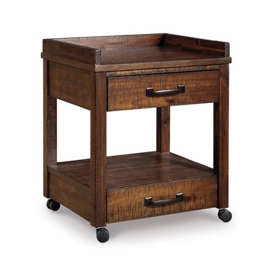 Baldridge Printer Stand Rustic Brown - Signature Design by Ashley: Office Cabinets with Storage, Wood Laminate