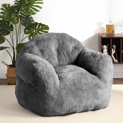 GustoWave Extra Large Bean Bag Chair for Bedroom & Living Room, Dark Grey