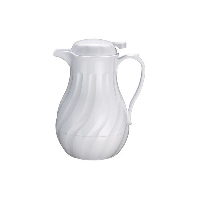 Winco Push Button Insulated Beverage Server with Swirl Design - Set of 3