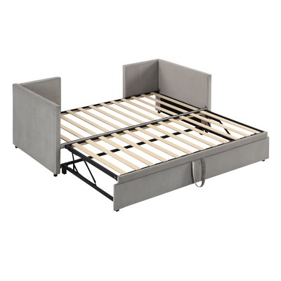 Velvet Twin Daybed featuring Hidden Trundle - Offers Elegant Design and Space-Saving Functionality