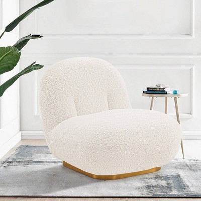 Edina Modern Boucle Upholstered Accent Chair White - Manhattan Comfort