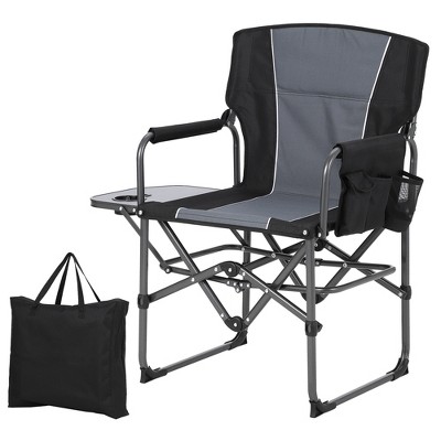 Compact Directors Outdoor Portable Camp Chair - Garvee: Foldable Steel Frame, Armrests, with storage bag