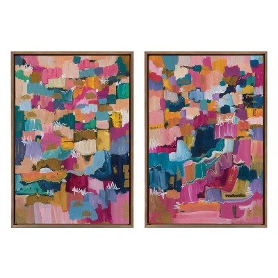 Sylvie Applause Framed Canvas Set by Leah Nadeau - Kate & Laurel All Things Decor