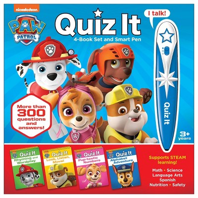 PAW Patrol Quiz It Electronic Smart Pen with 4 Books STEAM Learning Set: Technology & Problem Solving for Kids