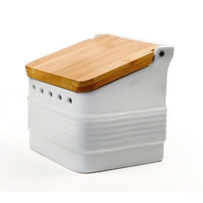 Rsvp Stoneware Garlic Keeper - White