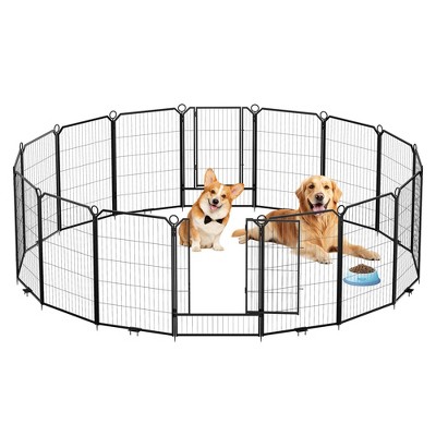 Dog Playpen Portable, Height Adjustable with Gate, Easy to Store, Customizable Layout for Indoor, Yard, RV Camping，Fence partition