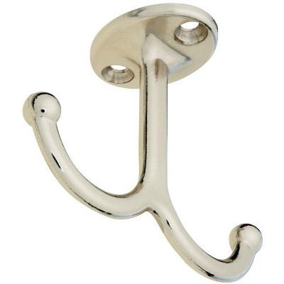 National Hardware Nickel Silver Zinc Die-Cast Undershelf Coat Hook 35 lb. cap. - Case of 1