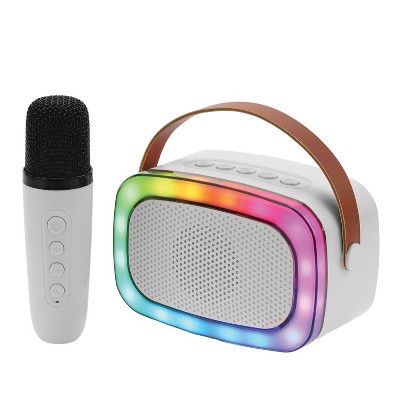 IQ Sound® Mini Karaoke Portable Bluetooth® Speaker with Wireless Microphone and RGB Light Show, IQ-908K