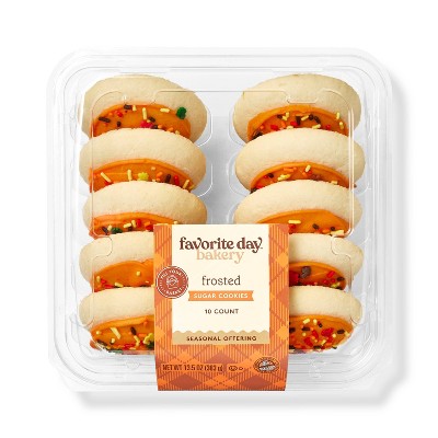 Halloween Orange Frosted Cookies - 13.5oz/10ct - Favorite Day™