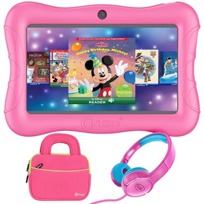 Contixo V9 Kids Tablet with Disney eBooks Bundle Pack, 7-inch HD, Ages 3-7, Dual Camera, 32GB,Wi-Fi, Parental Control, Headphones, Tote Bag