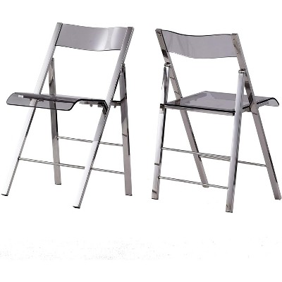 InterSpaceLiving Kasper Flex Luxury Modern Folding Chair Acrylic Lucite 2 Pk