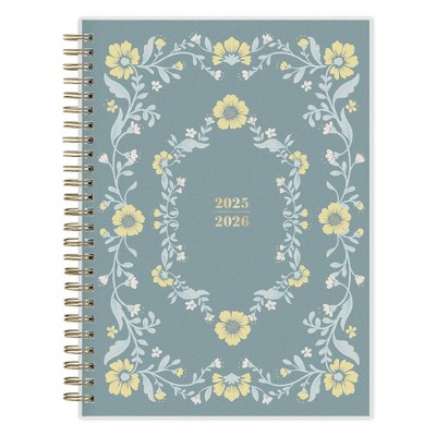Blue Sky 5.875"x8.625" 2025-2026 Weekly/Monthly Wirebound Planner Smooth Frosted Sammie Green