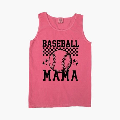 Simply Sage Market Women's Checkered Baseball Mama Garment Dyed Heavy Weight Tank