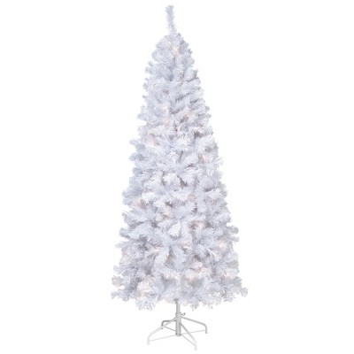 Northlight Pre-Lit Slim White Winston Pine Artificial Christmas Tree - 6.5' - Clear Lights