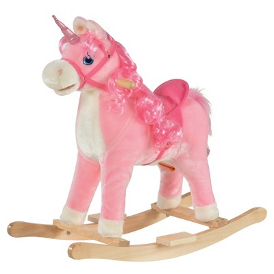 TopComfy Baby Bouncer and Rocker Toddler Kid Chair Plush Unicorn Ride On Toy for Playroom Living Room, Pink, 29.1"*13"*24.4"