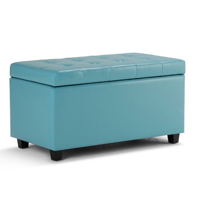NicBex Multi-functional Ottoman with Storage, Ottoman Foot Rest with Safety Hinge and Tufted Top for Bedroom, Living Room, Blue