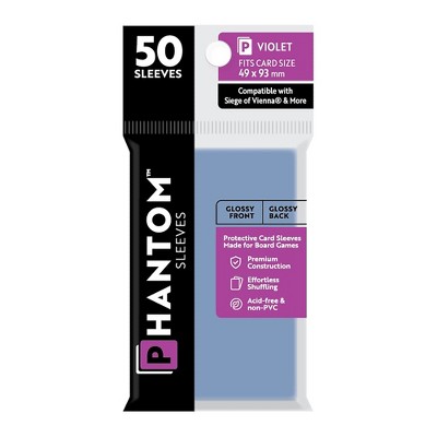 Phantom: Violet Size 49 x 93mm: Glossy Front/Back - 50 Pack - Transparent Protective Card Sleeves For Games and Trading Cards