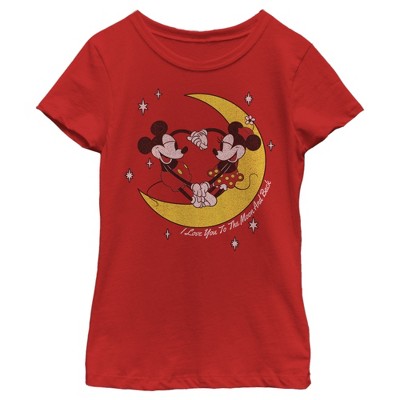 Girl's Disney Mickey and Minnie I Love You to the Moon and Back T-Shirt