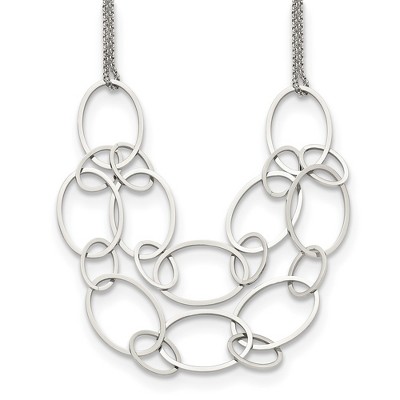 Chisel Stainless Steel Polished Oval Link 2-Strand 19" with 1.5" Extension Necklace