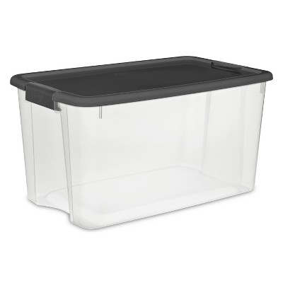 Sterilite 70Qt Ultra Clear Latch Box Clear Base Flat Gray Lid and Latches