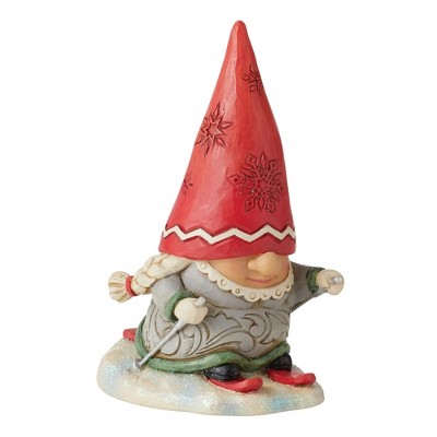 Jim Shore 4.5 Inch Gnome On The Slopes , Braids Skiing (1PC)