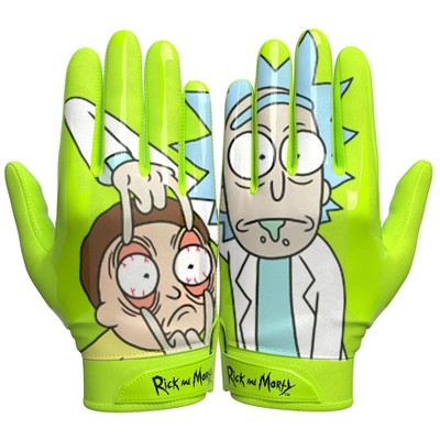 Rick and Morty Football Gloves - VPS1 by Phenom Elite Yellow Large