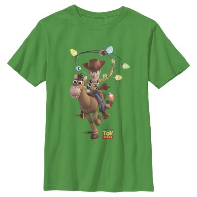 Boy's Toy Story Christmas Light Woody Lasso T-Shirt