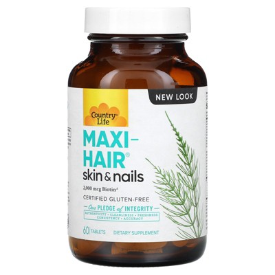 Country Life Maxi-Hair, Skin & Nails, 60 Tablets