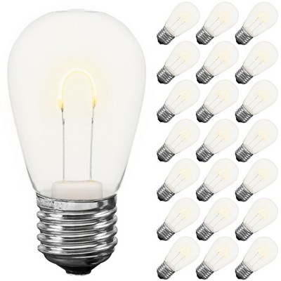 Novelty Lights S14 Hanging LED String Light Flex Filament Replacement Bulbs E26 Medium Base 1 Watt