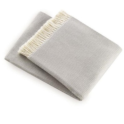 HomeRoots Soft Light Gray Links Pattern Throw Blanket