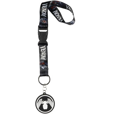 Marvel Venom Wrist Strap Lanyard for Keys with 2" Rubber Keychain