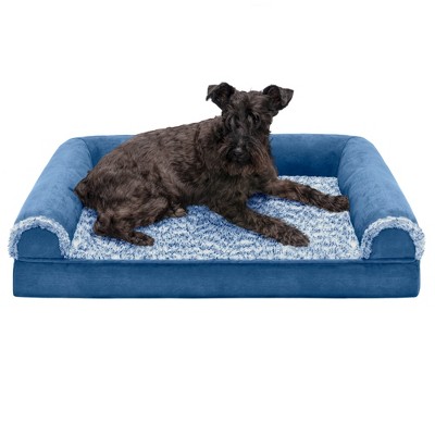 FurHaven Two-Tone Faux Fur & Suede Full Support Sofa Dog Bed