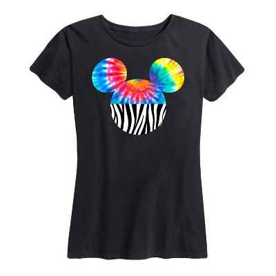 Women's - Disney - Tie Dye Zebra Print Mickey Short Sleeve Graphic T-Shirt