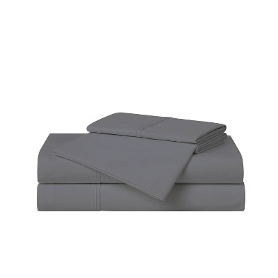 Cannon Twin 3pc Solid Percale Sheet Set Gray