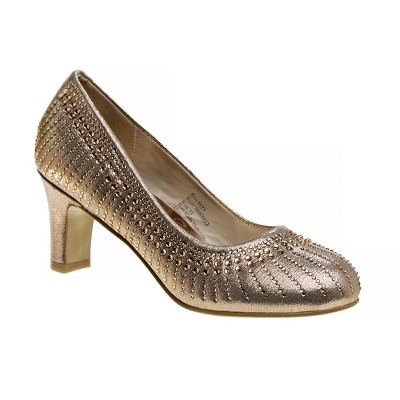 Badgley Mischka Girls Heel Dress Shoes with Rhinestone -Elegant Girls' Pumps, Low Heels, Flower Party, Wedding, Princess