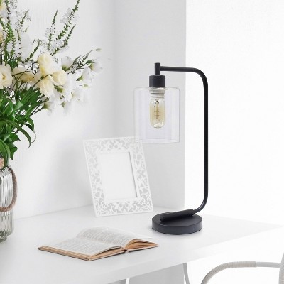 Modern Iron Desk Lamp with Glass Shade - Lalia Home